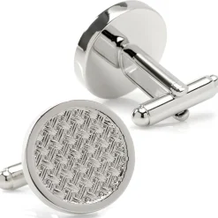 Ox and Bull Trading Co. Woven Metal Silver Cufflinks