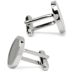 Ox and Bull Trading Co. Woven Metal Silver Cufflinks