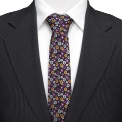 Marvel X-Men Floral Charcoal Men's Tie