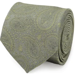 Star Wars Yoda Paisley Sage Green Silk Men's Tie