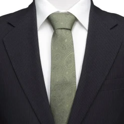 Star Wars Yoda Paisley Sage Green Silk Men's Tie